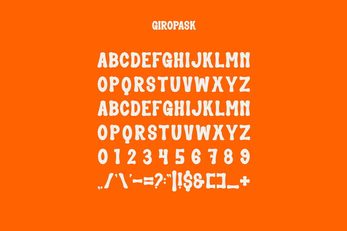 Giropask - Funny Font, a Sans Serif Font by Iqsiart Studio (Photo 4 of 6)