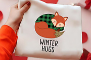 Winter Hugs Christmas Fox PNG Design, a Seasonal Illustration by CrexoraLab (Thumbnail 2 of 4)