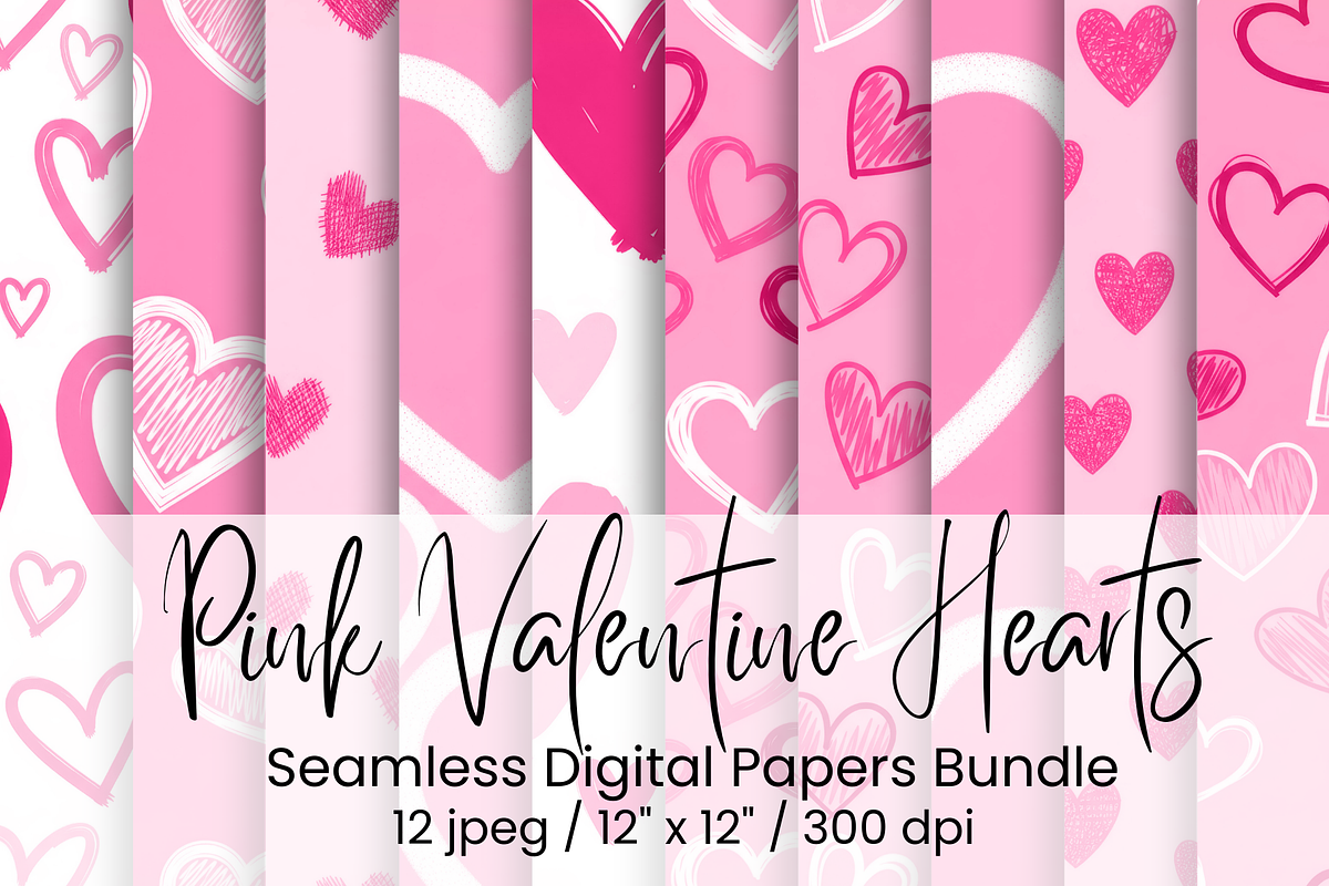 Pink Valentine Hearts, an Illustration by Mashimara (Photo 1 of 4)