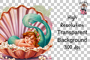 Mermaid PNG, Sea Shell PNG Bundle, a Graphic by Clipart Bloom (Thumbnail 11 of 14)