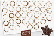 36 vector coffee rings with stains, an Object Graphic by Lina's store (Thumbnail 2 of 2)