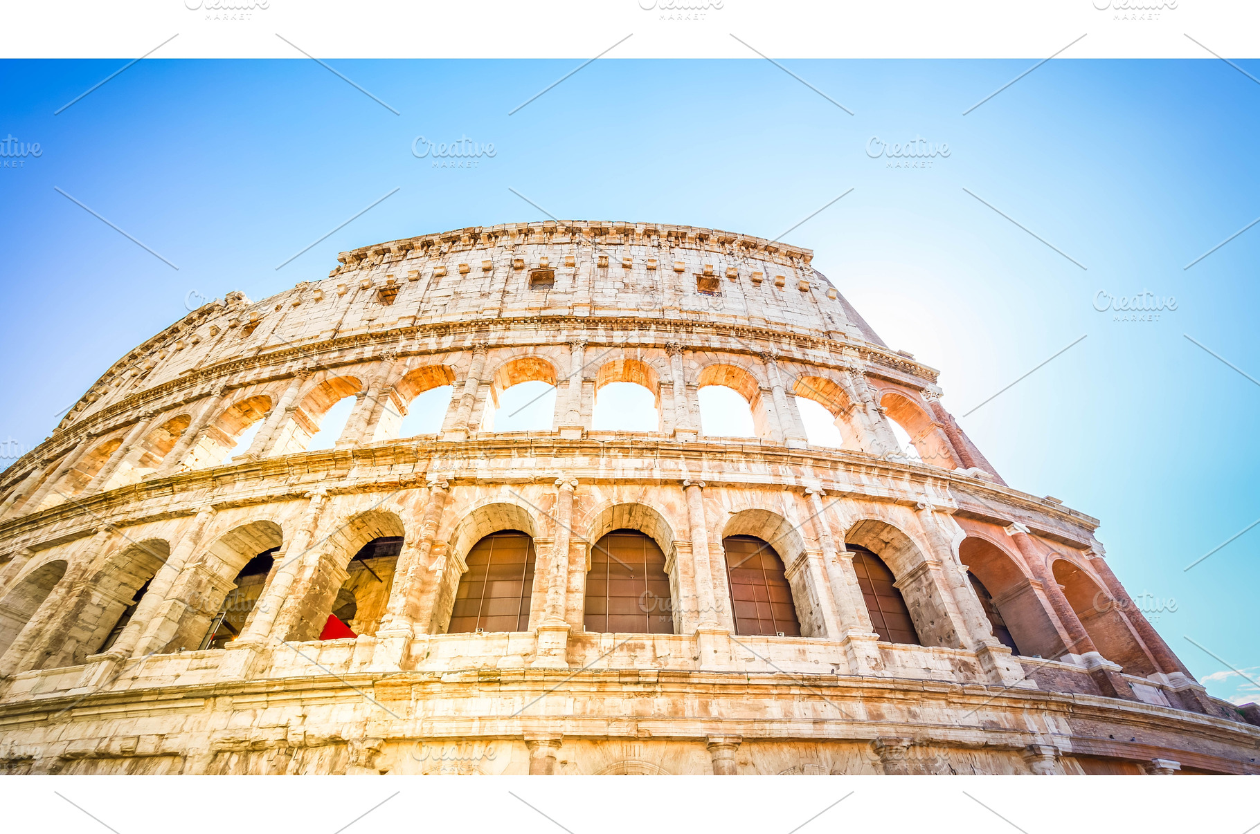 Colosseum at sunset in Rome, Italy, an Architecture Photo by Neirfy