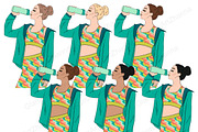 Fitness Girl Clipart Girls, a Sport Illustration by GlamArtZhanna (Thumbnail 2 of 4)