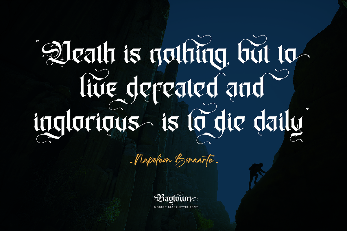 Ragtown - Modern Blackletter Font, a Blackletter Font by Pixesia Studio (Photo 4 of 12)