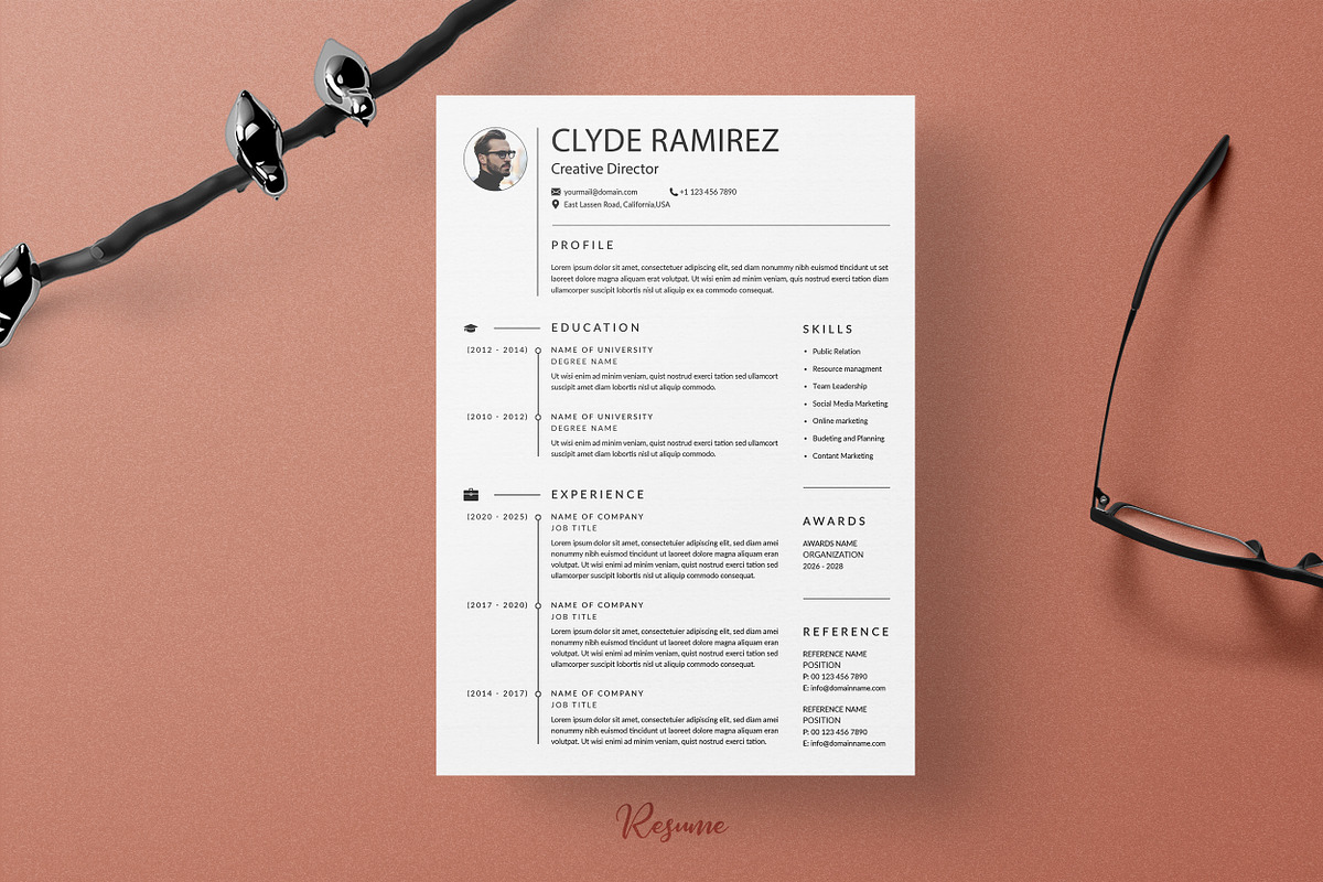 Clean Resume/CV Word, a Resume Template by ResumeDevisers (Photo 1 of 5)
