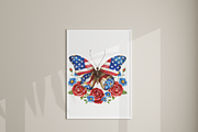 40 PNG Patriotic Butterfly Clipart, a Decorative Illustration by Pati Charm Studio (Thumbnail 7 of 8)