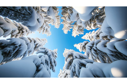 Upward view of snow-covered, a Nature Photo by Sergey Kotenev