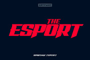 Esport Bold Font, a Font by artyway (Thumbnail 1 of 5)