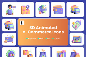 3D Animated Digital Commerce Icons