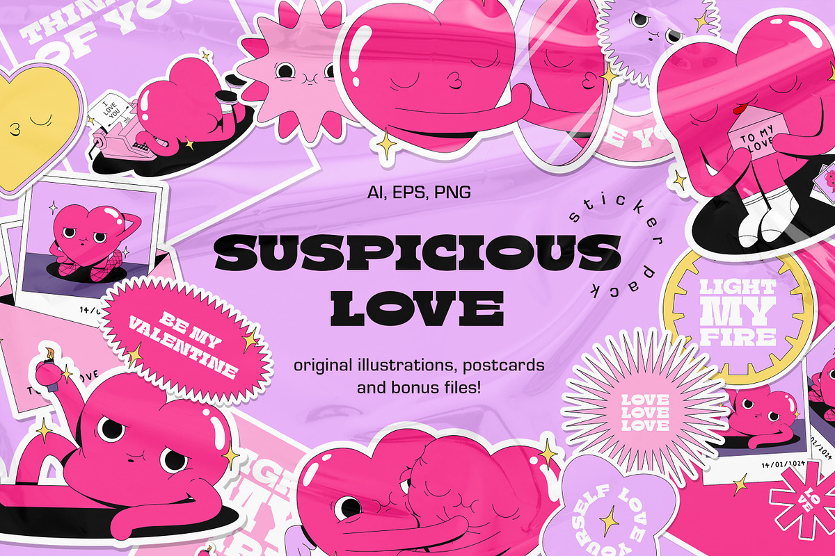 Suspicious Love: illustrations set, a Decorative Illustration by marmarina (Photo 1 of 10)