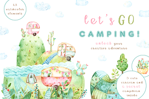Let's go Camping Watercolor Set