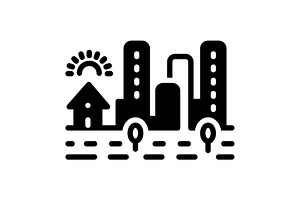 Township colony solid icon, a Solid Icon by Creative priyanka