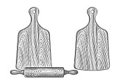 Rolling pin and cutting board, a Graphic by Irina Trusova (Thumbnail 1 of 4)