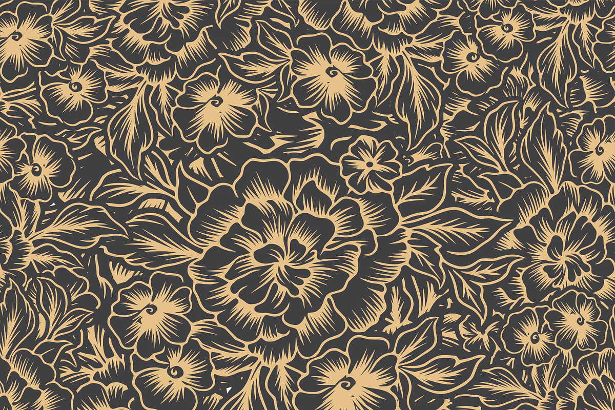 flower vintage sketch, a Pattern Graphic by AAN Seamless Shop (Photo 3 of 3)