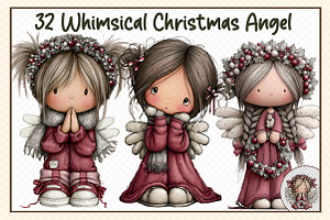 Whimsical Christmas Angel, an Illustration by cherrydesign