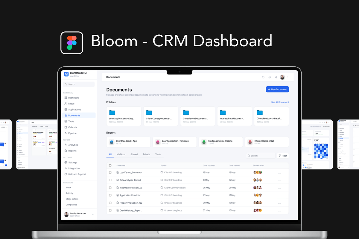 Bloom - CRM Dashboard Figma, an UI Kit Template by Hammad Arif (Photo 1 of 4)