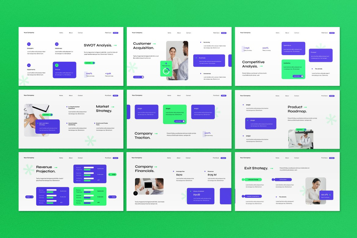 White Green Pitch Deck Google Slide, a Presentation Template by graphicook (Photo 3 of 5)
