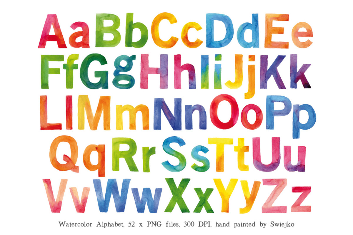 Watercolor Alphabet, letters, an Illustration by swiejko (Photo 3 of 3)