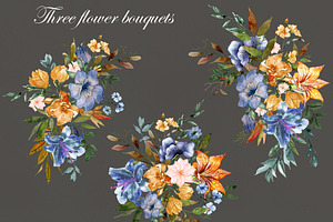 PNG Files Three Flower Bouquets 3