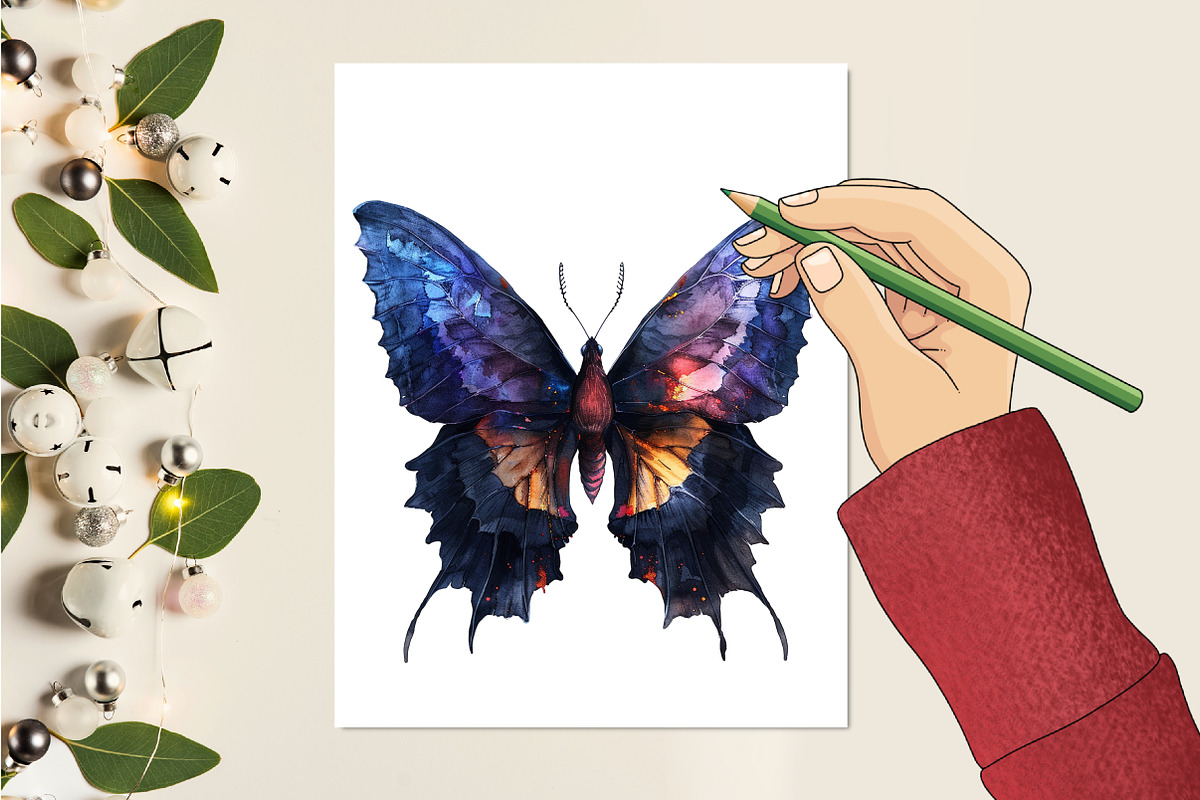 Gothic Spring Butterfly Clipart, an Illustration by RobertsArt (Photo 4 of 7)