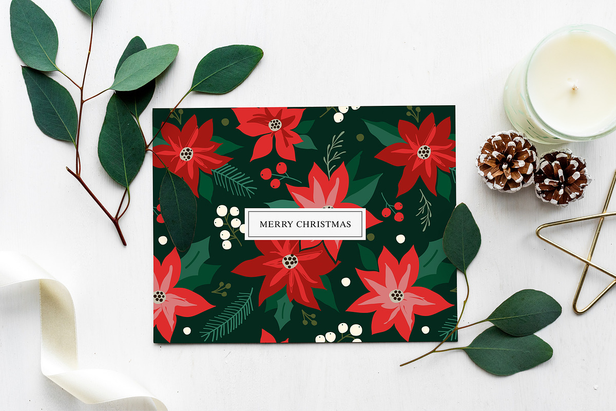 Poinsettia Pattern, a Pattern Graphic by ms Julia Nova (Photo 6 of 6)