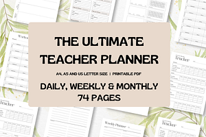 Printable Teacher Planner Template, a Templates & Theme by Designbudy