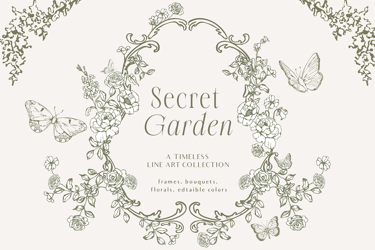 Rococco victorian floral line art, an Object Graphic by Grace Noboa Illustrations (Photo 1 of 9)