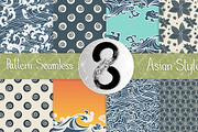 8 Pattern Seamless Asian style set, a Pattern Graphic by skyclick (Thumbnail 1 of 9)
