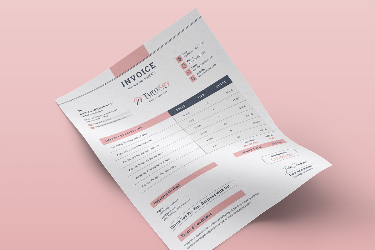 Invoice, a Stationery Template by TelaTemplates (Photo 7 of 8)