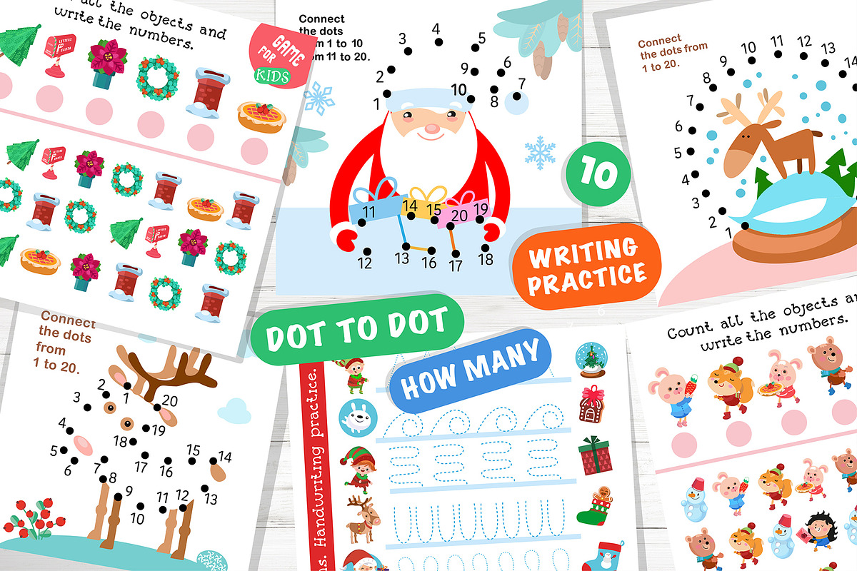 Merry Christmas Activity Games, an Education Illustration by ArtyCats (Photo 2 of 8)