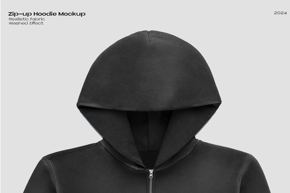 Hoodie Mockup Fully Zipped Hoodie Vector Mockup Full Zip Up Hoodie