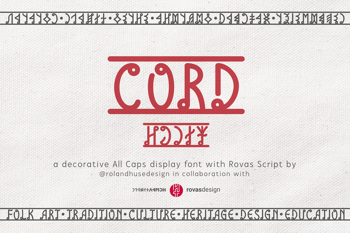 Cord Decorative Display Font, a Symbol Font by Roland Huse Design (Photo 1 of 7)