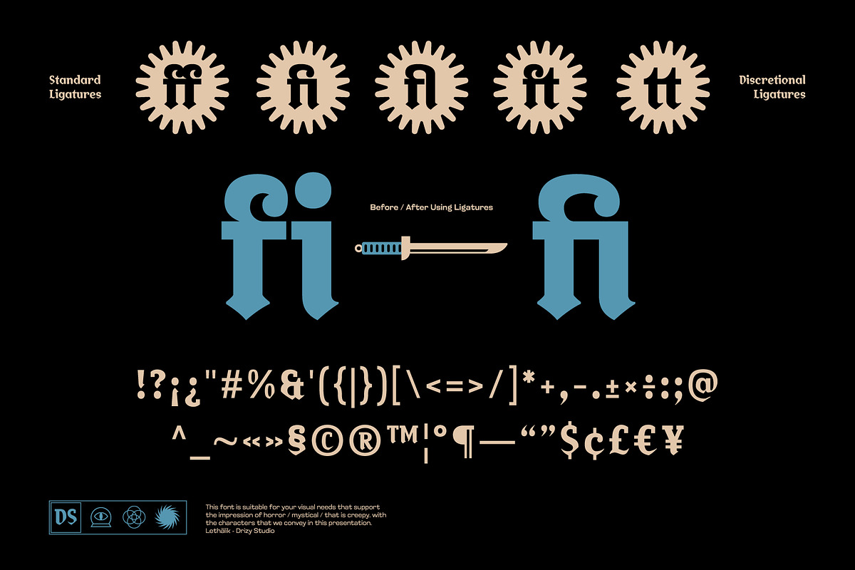 Lethalik – Blackletter Experimental, a Slab Serif Font by Drizy (Photo 5 of 10)