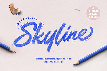Skyline Script Font Collection, a Script Font by ReveryWorks