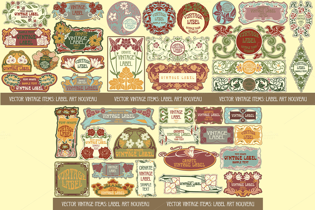 Label Art Nouveau - mega set, a Decorative Illustration by Stanislav Kharchevskyi (Photo 8 of 12)