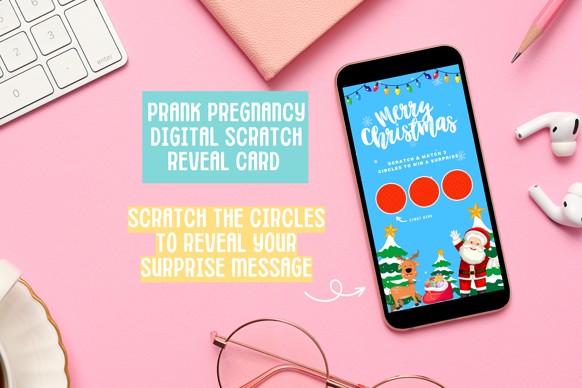 Christmas Pregnancy Reveal Scratch, a Presentation Template by SunshineStudioBoutique (Photo 3 of 8)