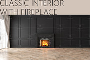 CLASSIC INTERIOR WITH FIREPLACE, a Decorative Illustration by YKvisual (Thumbnail 1 of 2)