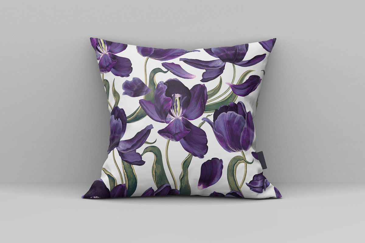 Black Tulips Seamless Pattern, a Pattern Graphic by MarynaPetrovska (Photo 9 of 19)