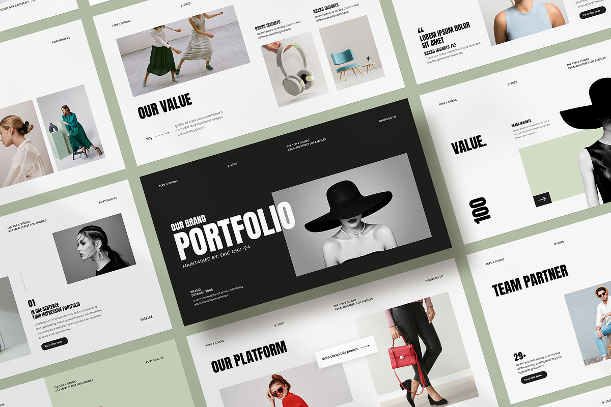 Brand Portfolio Presentation, a Presentation Template by KreateTribe (Photo 1 of 5)
