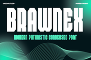 Brawnex Futuristic Condensed Font, a Sans Serif Font by Vadovastd (Thumbnail 1 of 11)