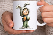 Whimsical Easter Girls Clipart PNG, a Seasonal Illustration by Canvas Craft (Thumbnail 5 of 7)