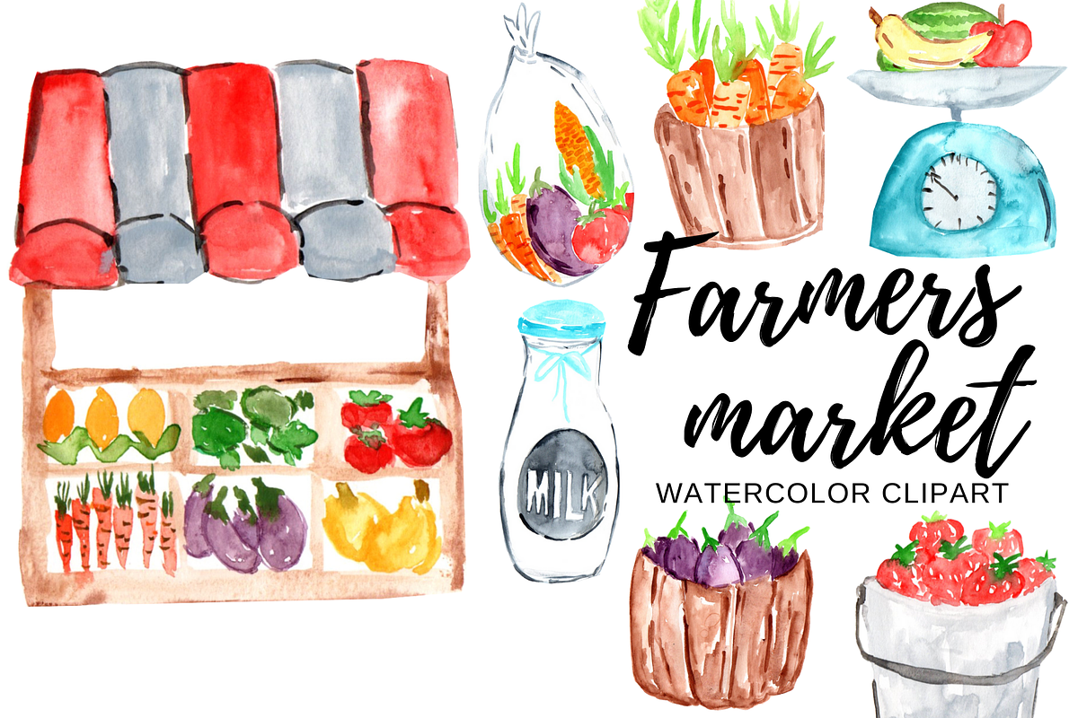 Farmers Market Clipart, an Illustration by Writelovely (Photo 1 of 2)