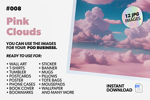 #008 Pink Clouds Sky Collection, a Decorative Illustration by amoncreate