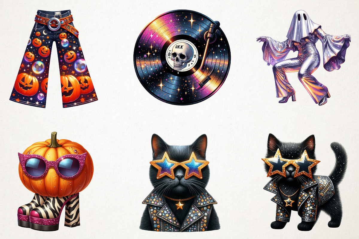 Disco Halloween Clipart, an Illustration by RobertsArt (Photo 6 of 7)