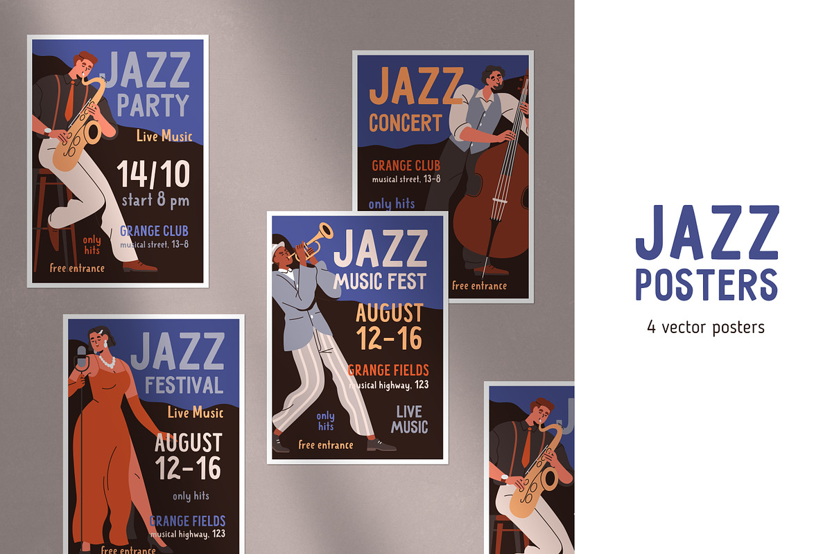 Jazz music concert, posters designs, a Background Graphic by Good Studio (Photo 1 of 7)