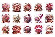 Valentines Basket Clipart Bundle, an Illustration by SinaCreation (Thumbnail 2 of 11)