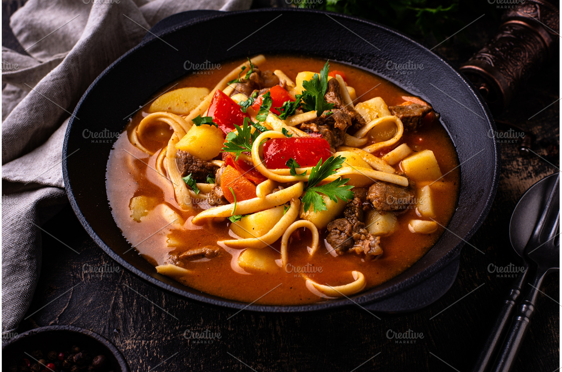 Lagman with beef and vegetables, a Food & Drink Photo by Yulia Furman