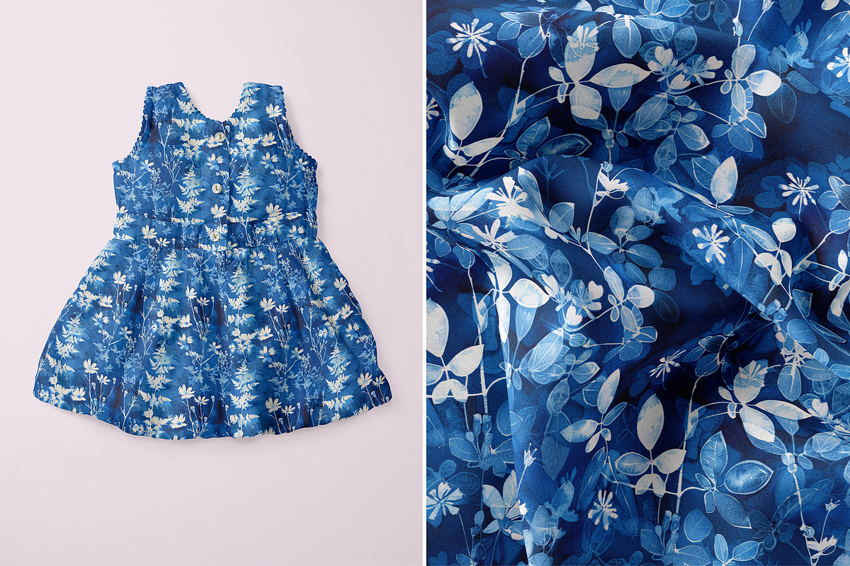 Cyanotype Floral Seamless Patterns, a Pattern Graphic by Ninterints (Photo 18 of 18)