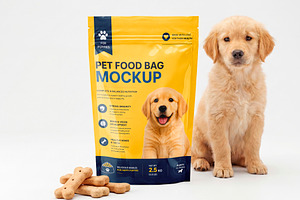 Dog Treat Pouch Mockup with Puppy