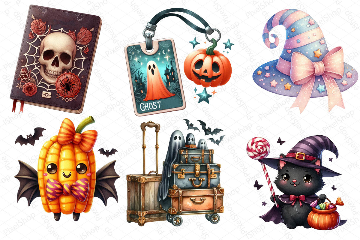 Cute Halloween Clipart, an Illustration by DreamPrint404 (Photo 4 of 5)